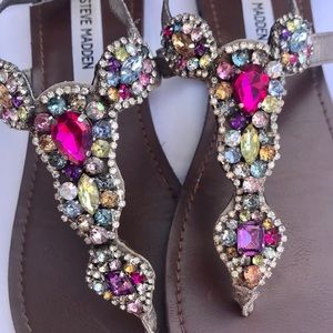 *SOLD* Steve Madden Glaare Jeweled Thong Sandal